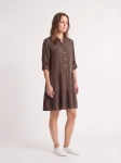 HOSH Dámské košilové šaty Spirit tmavě hnědé Velikost: L/XL