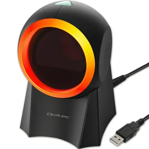 Stacionární snímač čárových kódů 1D a 2D černá / USB / kabel 1,75 m (50857)