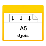 Djois závěsná identifikační kapsa s otvory, A5, žlutá, 10 ks