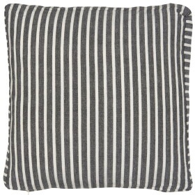 IB LAURSEN Bavlněný povlak na sedák Louis Black/Stripes 45 x 45 cm, černá barva, bílá barva, textil