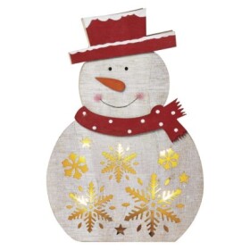Emos vánoční dekorace Dcww07 Led sněhulák dřevěný,