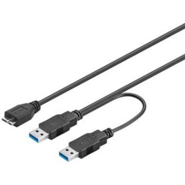 Goobay 19.92.1009 USB 5Gbps Y 2x USB 3.0 A(M) - microUSB 3.0 B(M), 0,3m, černý