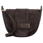 Stylová dámská kožená crossbody kabelka Chiara Weia, tmavě hnědá