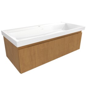 Koupelnová skříňka s umyvadlem SAT Evolution 98x30x44,5 cm dub medový mat SATEVO100DMU4 SATEVO100DMU4