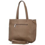 Módní dámská koženková kabelka na rameno Lamia, tmavě béžová