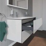 DURAVIT - L-Cube Umyvadlová skříňka 55x129x48 cm, 2 zásuvky, lesklá bílá LC625802222