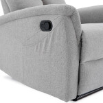 Relaxační křeslo, manuální ovládání, světle šedá látka