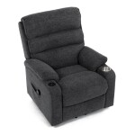 Křeslo polohovací elektrické, 1 motor, šedá látka, bezdrátové nabíjení pro mobilní telefon