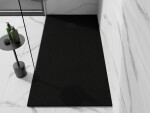 MEXEN/S - Stone+ obdélníková sprchová vanička 180 x 70, černá, mřížka černá 44707018-B