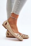 Zazoo 10009 Pohodlné Dámské Kožené Baletky Beige 37