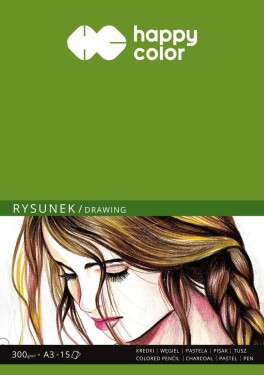 Papír na kresbu Blok Happy Color Rysunek A3 300 g 15 listů