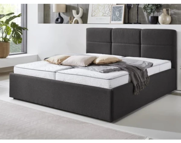 Postel Domango 140x200 cm, antracitově šedá látka