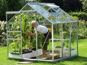 Skleník z čirého kaleného skla Vitavia Venus 3800, sklo 3 mm (stříbrný)