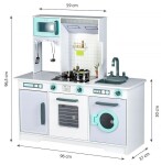 Dřevěná XXL kuchyňka s pračkou + doplňky Ecotoys MUL7258