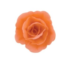 Dekorace oplatková - Růže malá 30 mm, oranžová, 3 ks