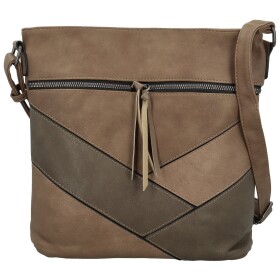 Trendy dámská koženková crossbody kabelka Nicoll, tmavě béžová
