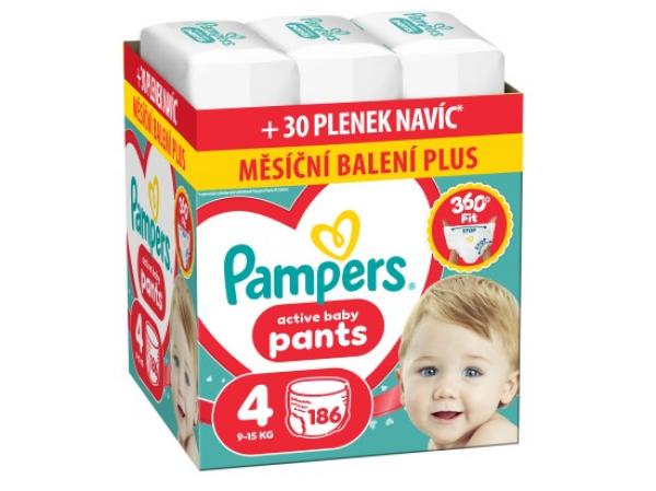 Pampers Active Baby Pants, vel. 4, 186 ks
