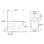 Mereo WC kombi, vyvýšené, vario odpad, kapotované, Smart Flush RIMLESS, keramické vč. sedátka VSD92T1