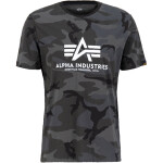 Alpha Industries Tričko Basic T-Shirt black camo M
