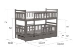 BRADOP Poschoďová dvojpostel TONÍČEK L907 ROZMĚR: 90 x 210 cm - ATYP Borovice přírodní