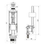 SAPHO - Splachovací souprava s DUAL tlačítkem, spodní napouštění 1/2", chrom SSUV25