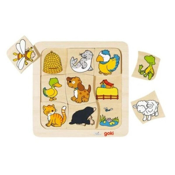 Puzzle Kdo bydlí kde? dílků dřevěné