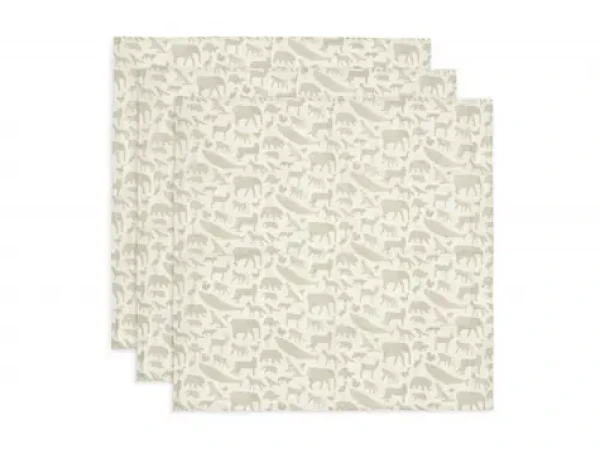 Jollein 70x70 cm Animals Olive Green 3 ks