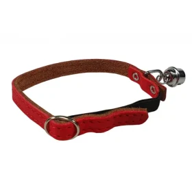 Huhubamboo Kožený obojek červená / Obojek pro kočky / 1x32cm (352988)