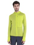 ICEBREAKER Mens Merino 200 Realfleece™ Descender LS Zip Hoodie, Hyper velikost: M