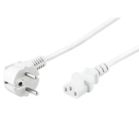 MicroConnect Síťový napájecí kabel Schuko 90° úhel - C13 3m bílá (PE010430W)