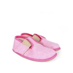 Barefoot dívčí přezůvky Pegres, BF01 textil, růžová - 28