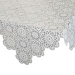 DumDekorace Dekorativní vyšívaný voálový běhoun - bílý Délka: 85 cm | Šířka: 85 cm
