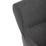 Židle jídelní, snadno čistitelná šedá látka, černý matný lak, kovové nohy