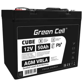 Green Cell bezúdržbová baterie AGM VRLA 12V 50Ah / pro sekačky | lodě | invalidní vozíky a koloběžky (AGM56)