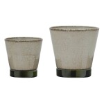 House Doctor Kovový obal na květináč Beige / Green – set 2 ks, béžová barva, kov