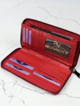 Klasická kožená dámská peněženka na zip Tina, červená