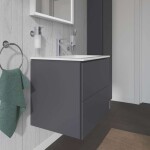 DURAVIT - L-Cube Umyvadlová skříňka 55x62x48 cm, 2 zásuvky, grafit mat LC624004949