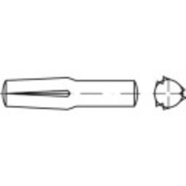 TOOLCRAFT 136372 násuvný rýhovaný kolík (Ø x d) 4 mm x 30 mm ocel 100 ks