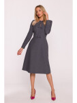 S413 Šaty s mašlemi - šedé EU XL