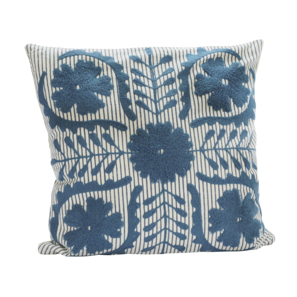 MADAM STOLTZ Vyšívaný povlak na polštář Suzani 45 × 45 cm, modrá barva, textil