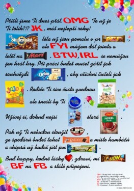 Joke21 Mega přání k narozeninám - pro puberťáky