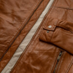 Pánská Kožená Bunda Eleanor Giselle Brixton Hnědá Velikost: M