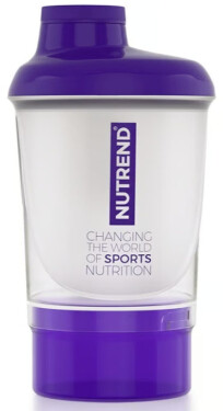 Sportovní shaker Nutrend mini 300ml + zásobník - fialový