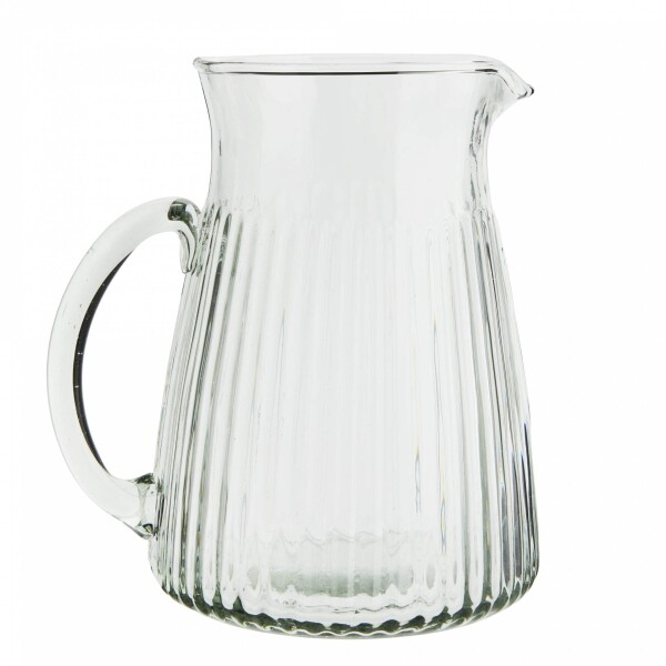 MADAM STOLTZ Skleněný džbán Glass Jug Grooves 1,5 l, čirá barva, sklo