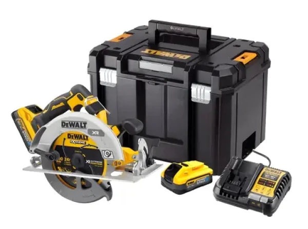 DeWalt Aku kotoučová pila POWERSTACK / Aku kotoučová pila / 18V / kotouč 190mm / 2x 5.0Ah / nabíječka / kufr (DCS573H2T)