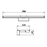 SAPHO - CHICAGO MAX LED svítidlo, 780x120, 15W, 230V, IP44, plast, černá mat AU473