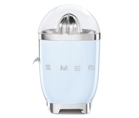Smeg CJF11PBEU citrusový odšťavňovač, 70 W, manuální tlak, univerzální kužel z nerezové oceli, pastelově modrý