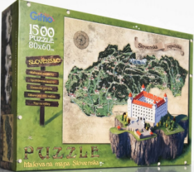 Puzzle mapa Slovenska 1500 dílků