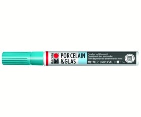 Marabu Popisovač na sklo/porcelán 1-2 mm - metalický petrolejový
