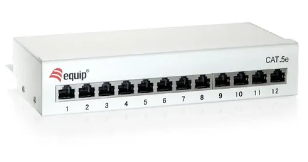 Equip 12-Port Cat6 šedá / Patch panel / RJ-45 / 250 MHz / stolní i nástěnná montáž (227362)